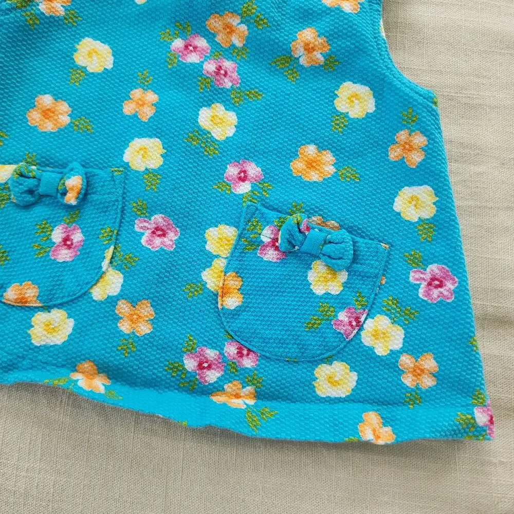 Vintage Blue Floral Top 3-12 months